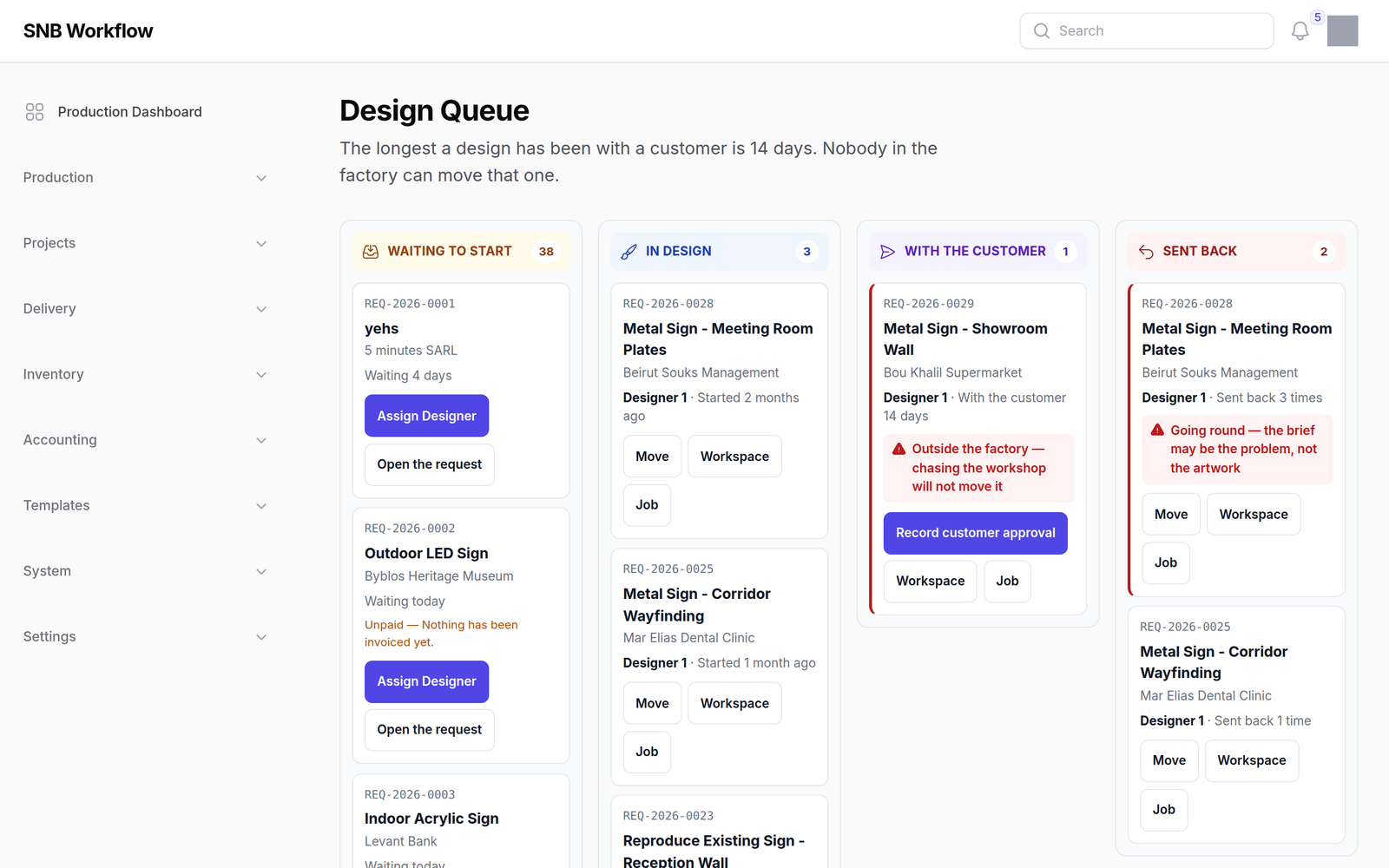 The board — Design Queue