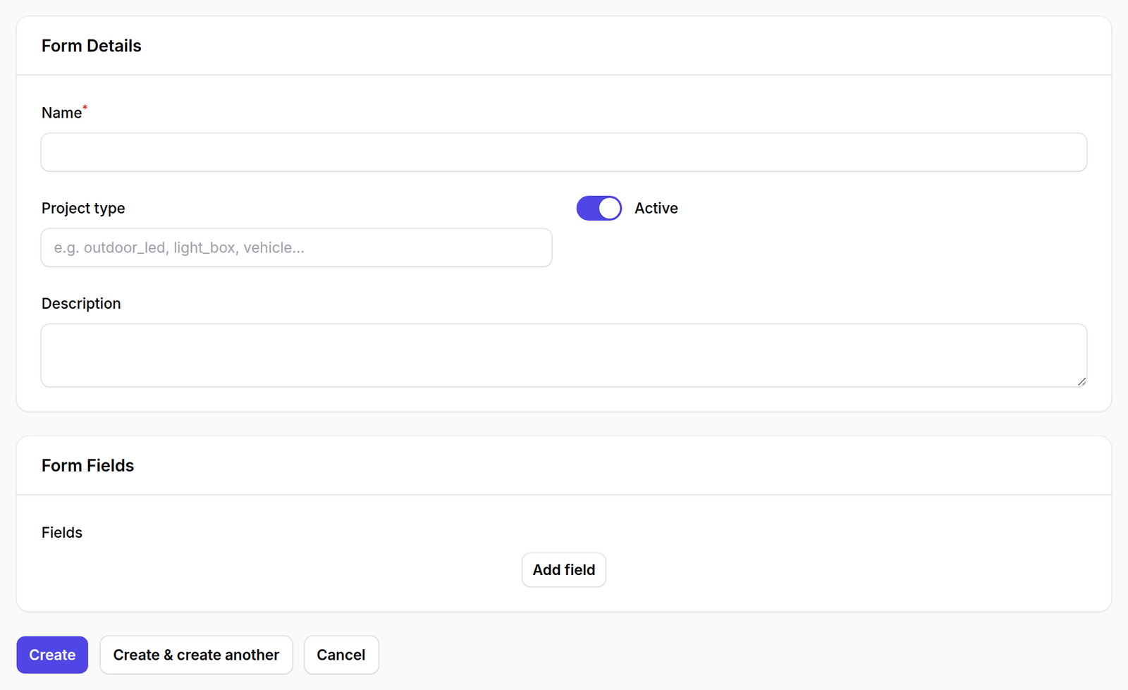 Add one — Inspection Forms