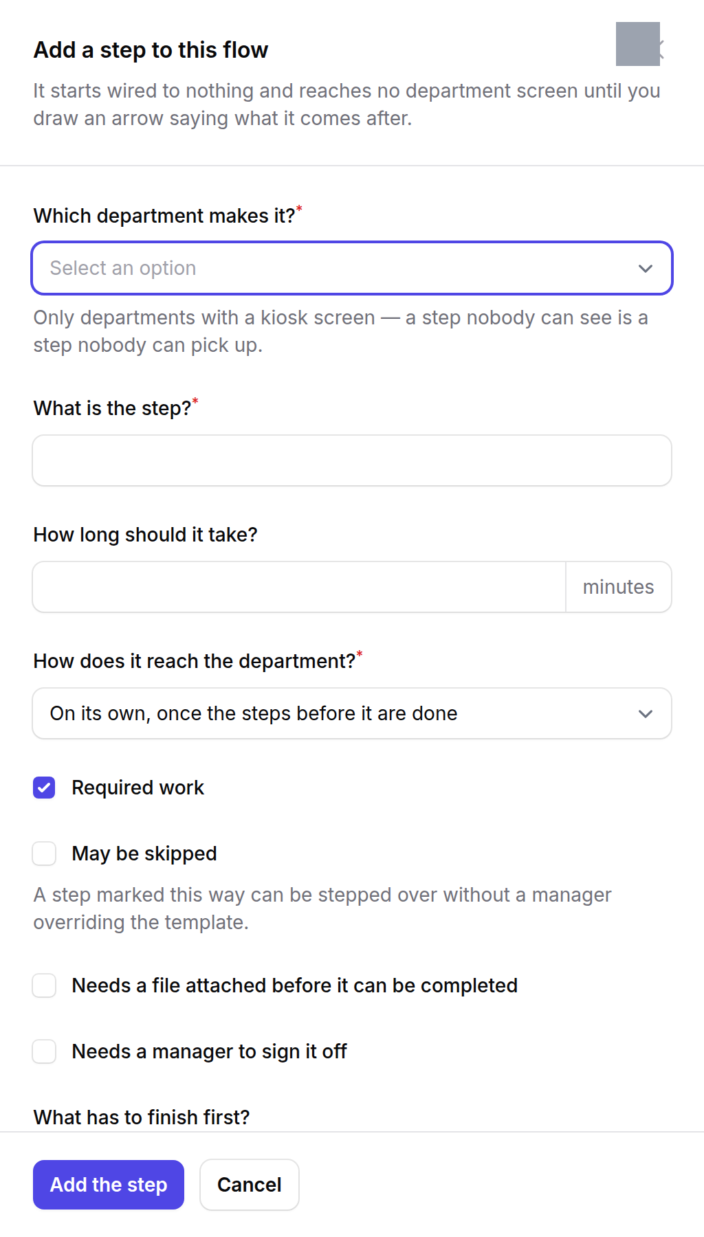 Add a step — Changing a Job's Flow