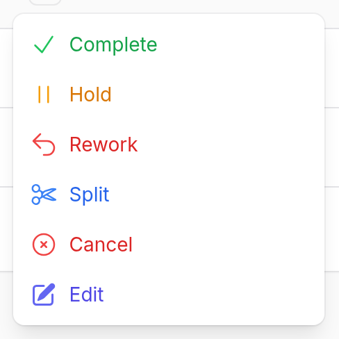 Open the menu on a running step — Acting On A Step