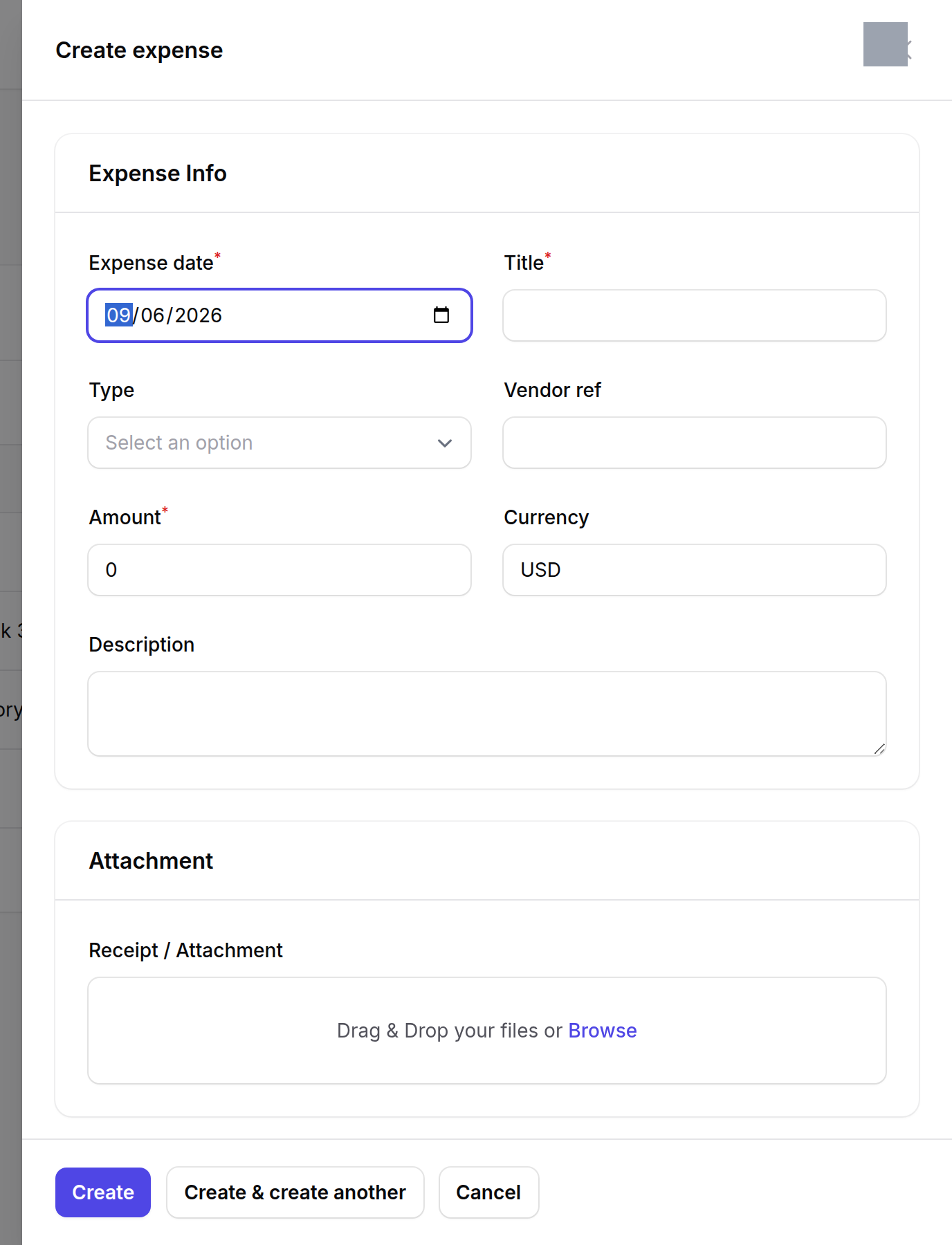 Add one — Expenses