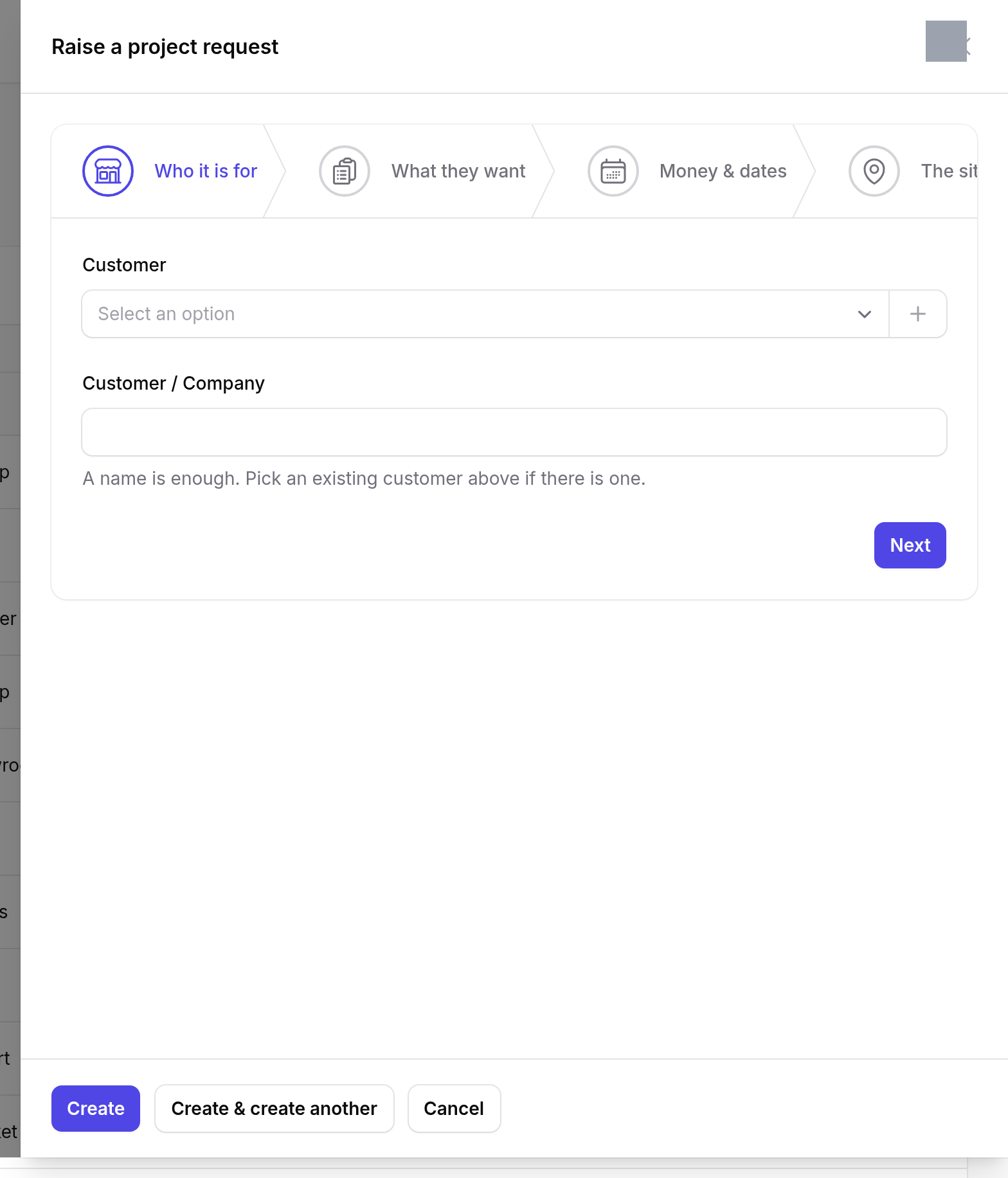 Step 1 — Who it is for — Project Requests