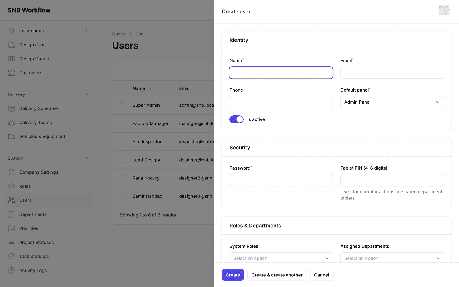 Start a new account — Add a user