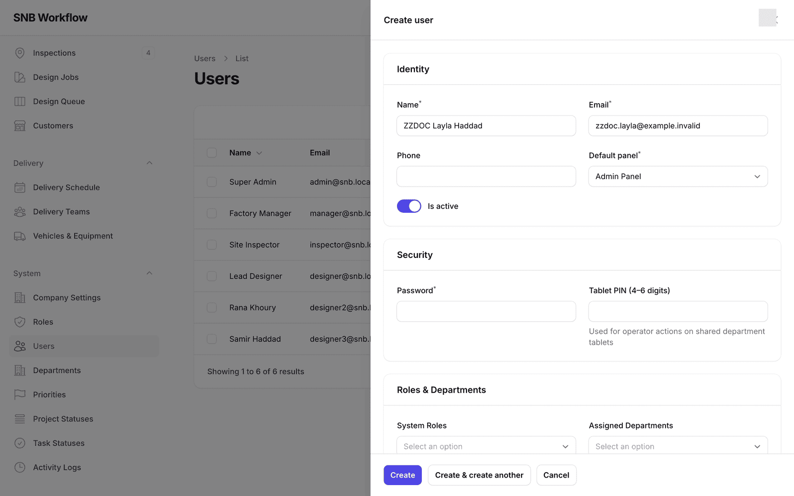 Choose where they land — Add a user