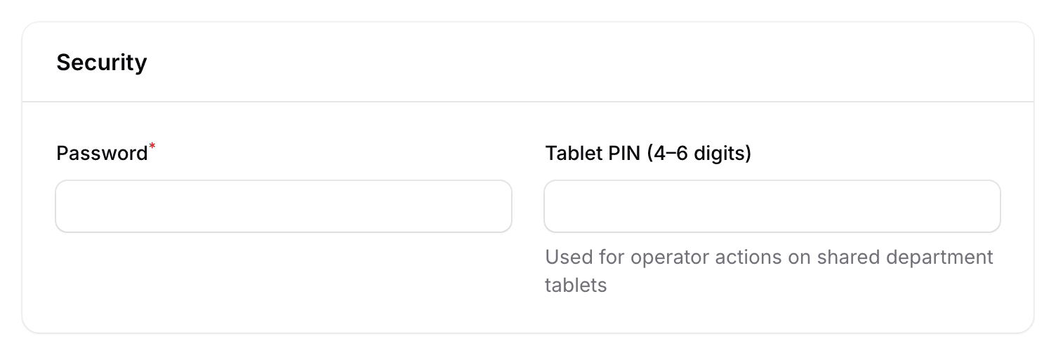 Set a password and, if they need one, a PIN — Add a user