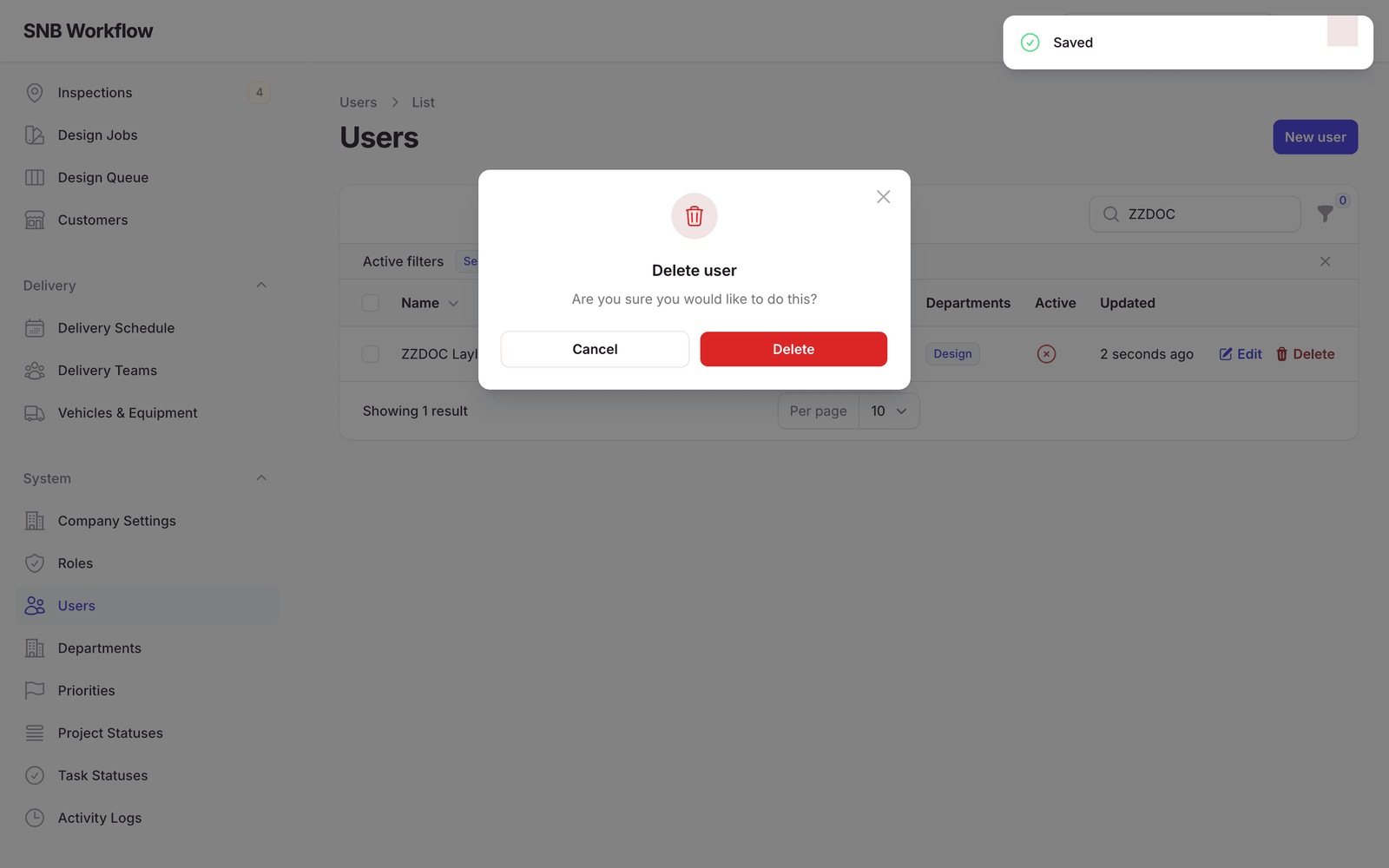 If you must delete it instead — When someone leaves