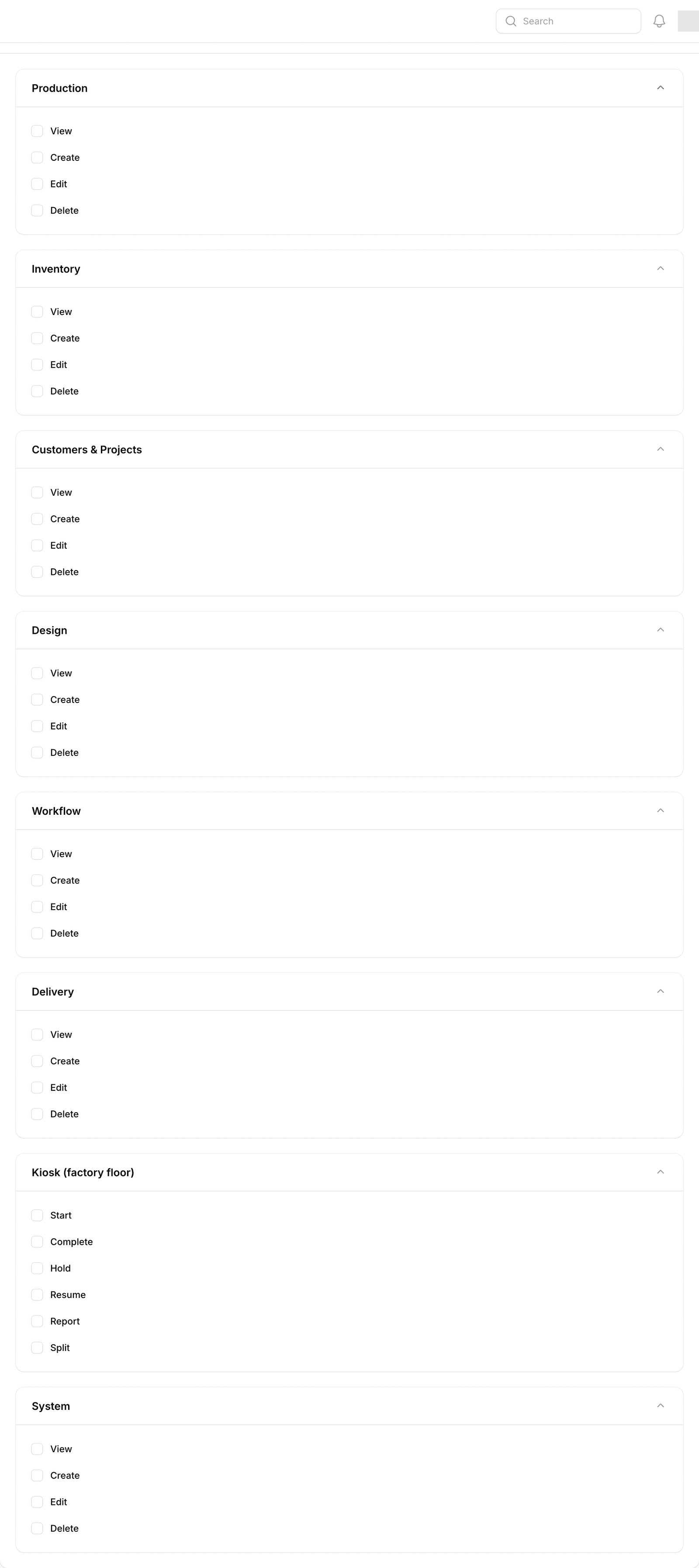 Look at the eight groups — Read a role's permissions